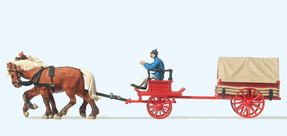 Preiser 30429 Horse Drawn Coal Tender (1900) HO