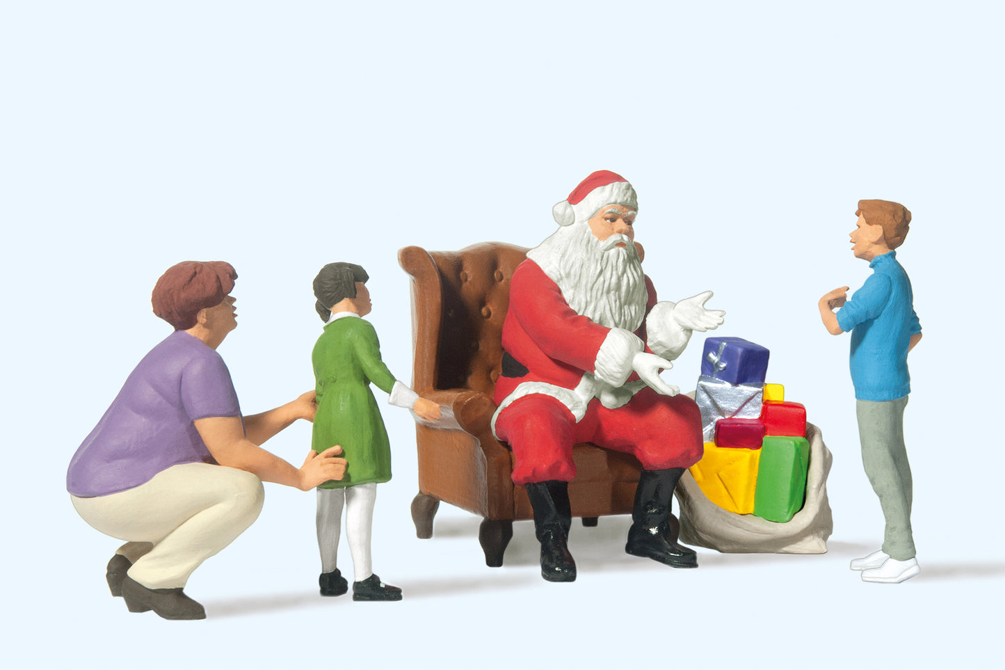 Preiser 44931 Family Visiting Father Christmas Figure Set G Gauge