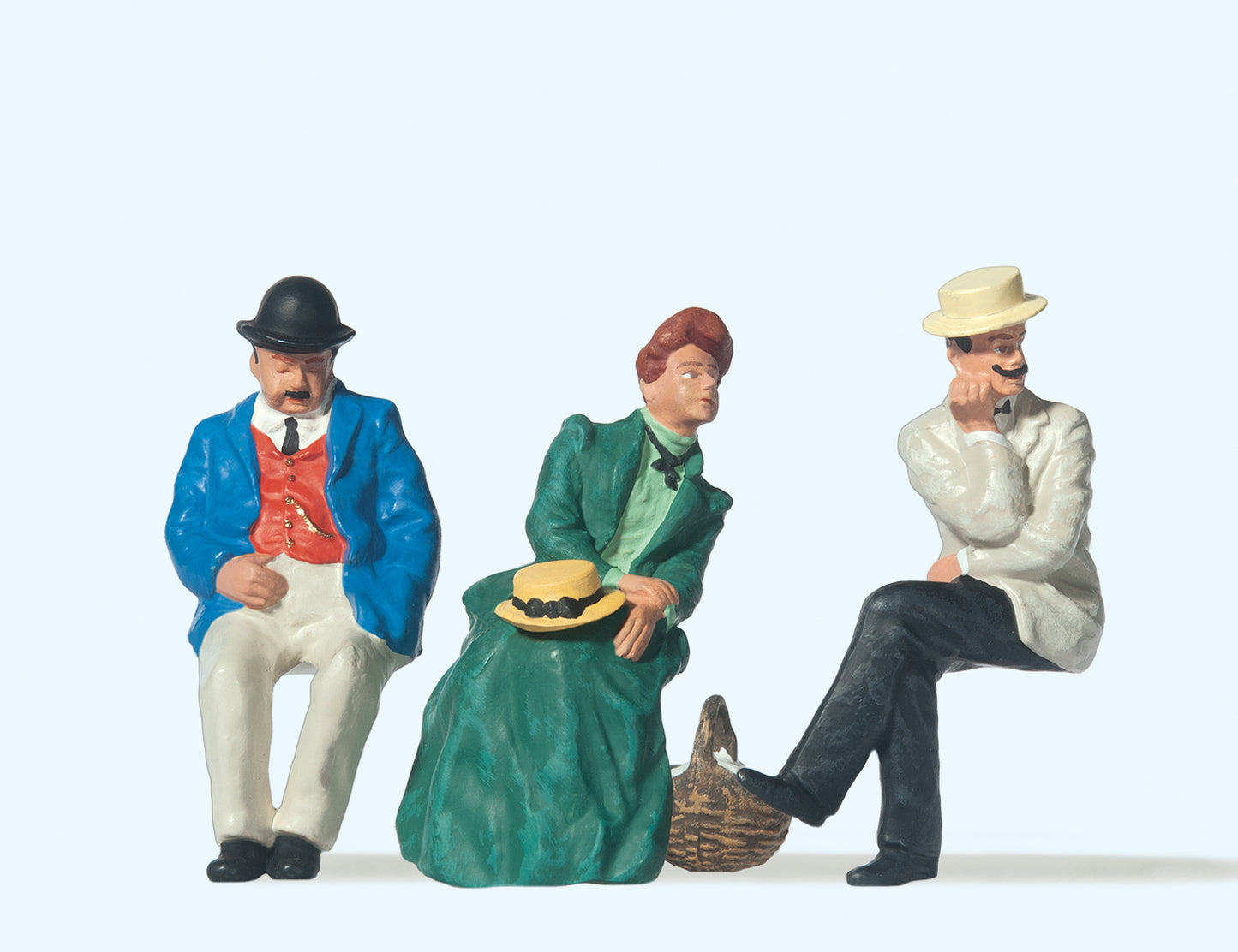 Preiser 45055 Seated Passengers (3) Figure Set G Gauge
