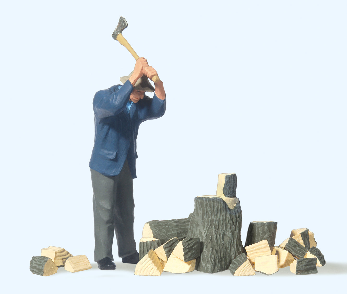 Preiser 45090 Farmer Cutting Wood Figure Set G Gauge