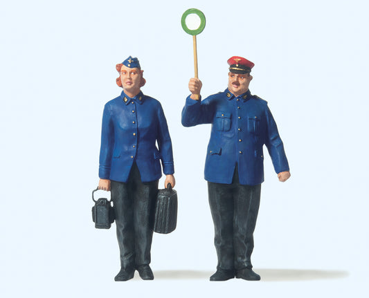 Preiser 45117 DR Railway Personnel (2) Figure Set G Gauge