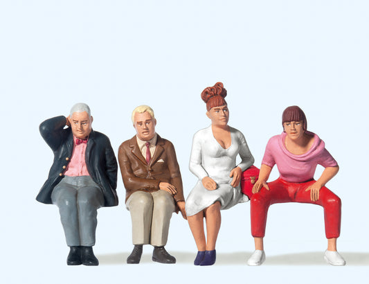 Preiser 45121 Seated Travellers (4) Figure Set G Gauge