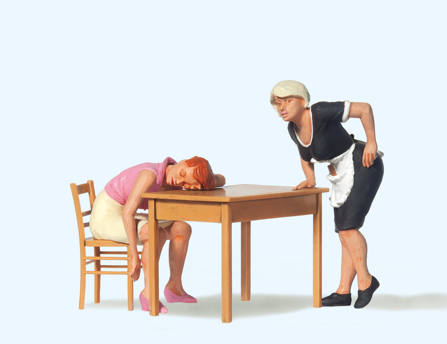 Preiser 45145 Sleeping Diner and Waitress Figure Set G Gauge