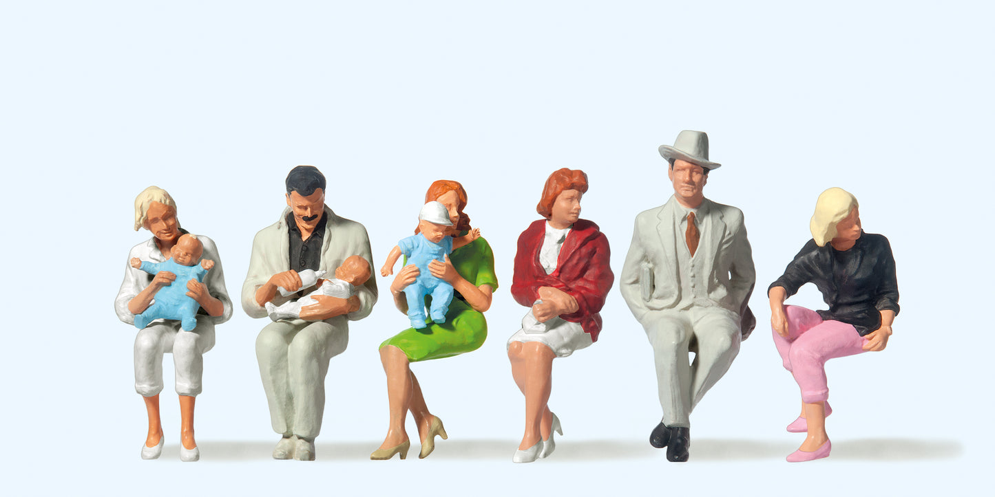 Preiser 45151 Seated Persons (6) Standard Figure Set G Gauge