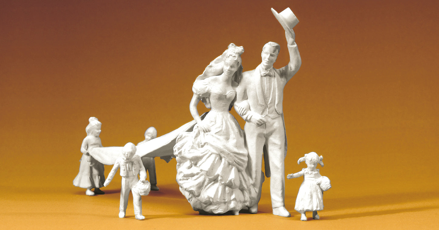 Preiser 45180 Wedding Scene (6) Unpainted Figures G Gauge