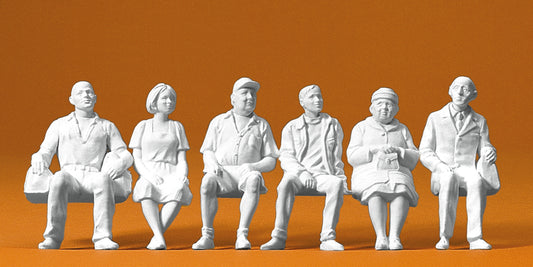 Preiser 45183 Seated Passengers (6) Unpainted Figures G Gauge