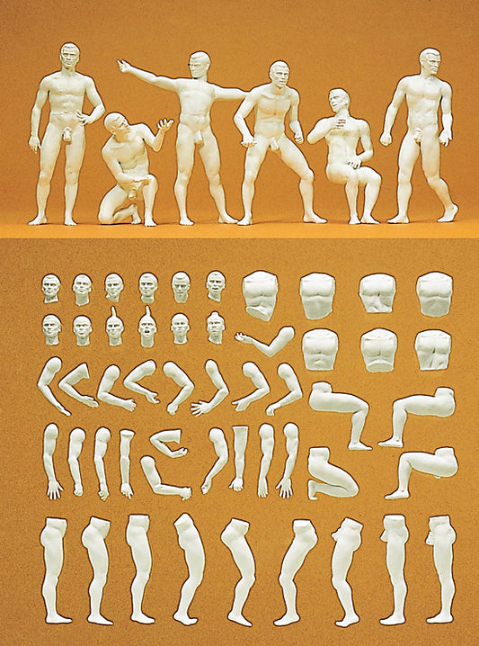 Preiser 45900 Adam Combination Kit (6) Unpainted Figures G Gauge