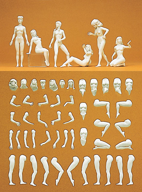 Preiser 45901 Eve Combination Kit (6) Unpainted Figures G Gauge