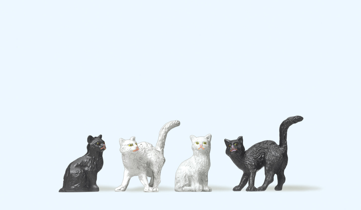 Preiser 47063 Cats (4) Figure Set 1:25