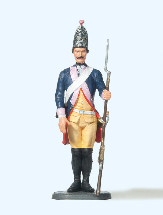 Preiser 54121 Prussian (1756) 7 Grenadier Standing Gun Lowered Figure 1:24