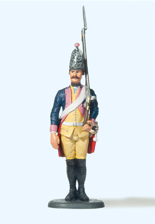 Preiser 54122 Prussian (1756) 7 Grenadier Standing Gun Shouldered Figure 1:24