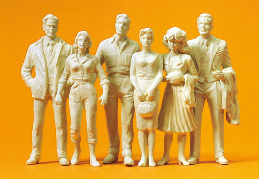 Preiser 57820 Passers By (6) Unpainted Figures 1:24