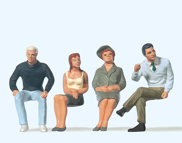 Preiser 63074 Seated Persons (4) Figure Set Gauge 1