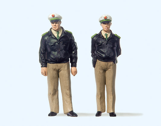 Preiser 63100 German Policemen BRD Green Uniform (2) Figure Set Gauge 1