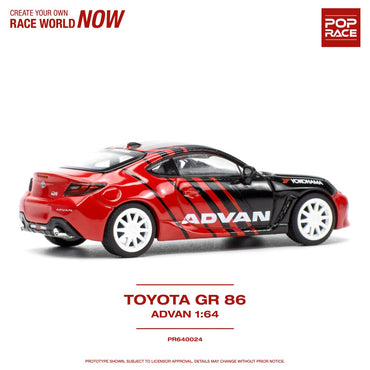 Pop Race Toyota GR86 Advan 1:64 Diecast Model
