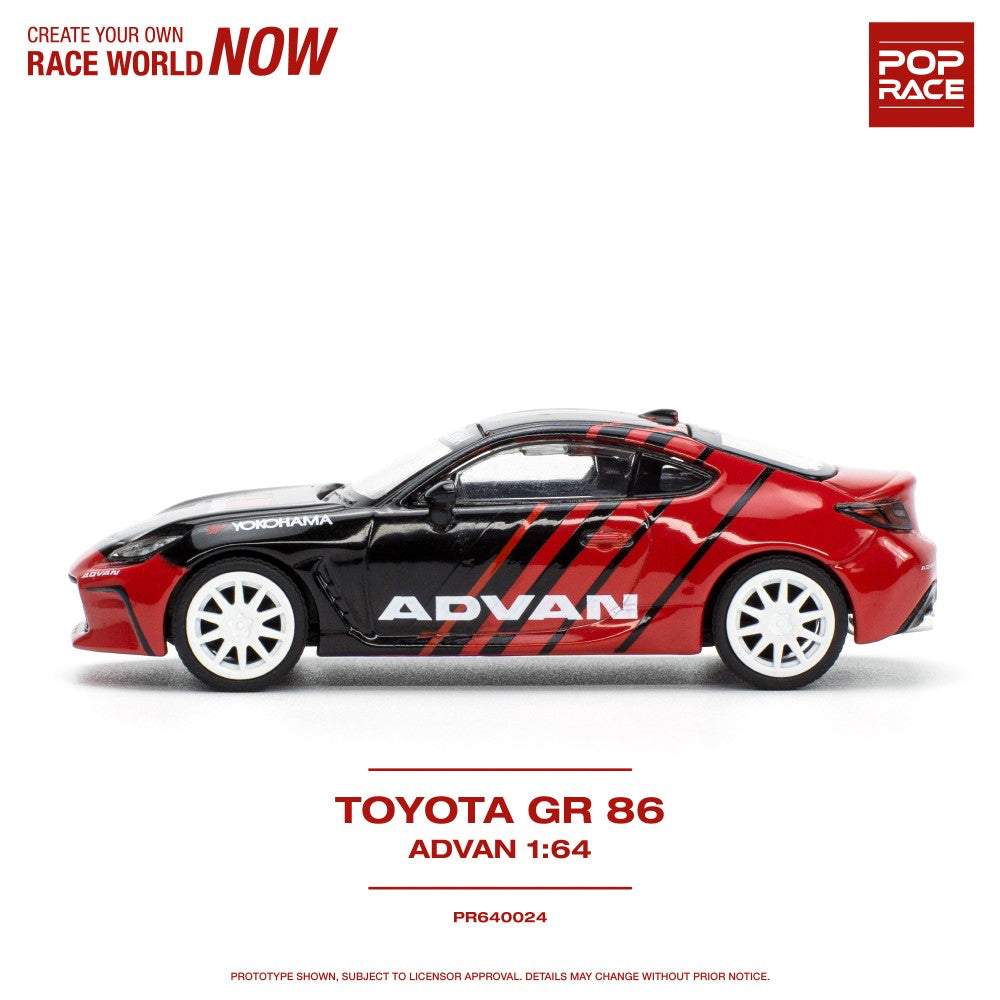 Pop Race Toyota GR86 Advan 1:64 Diecast Model