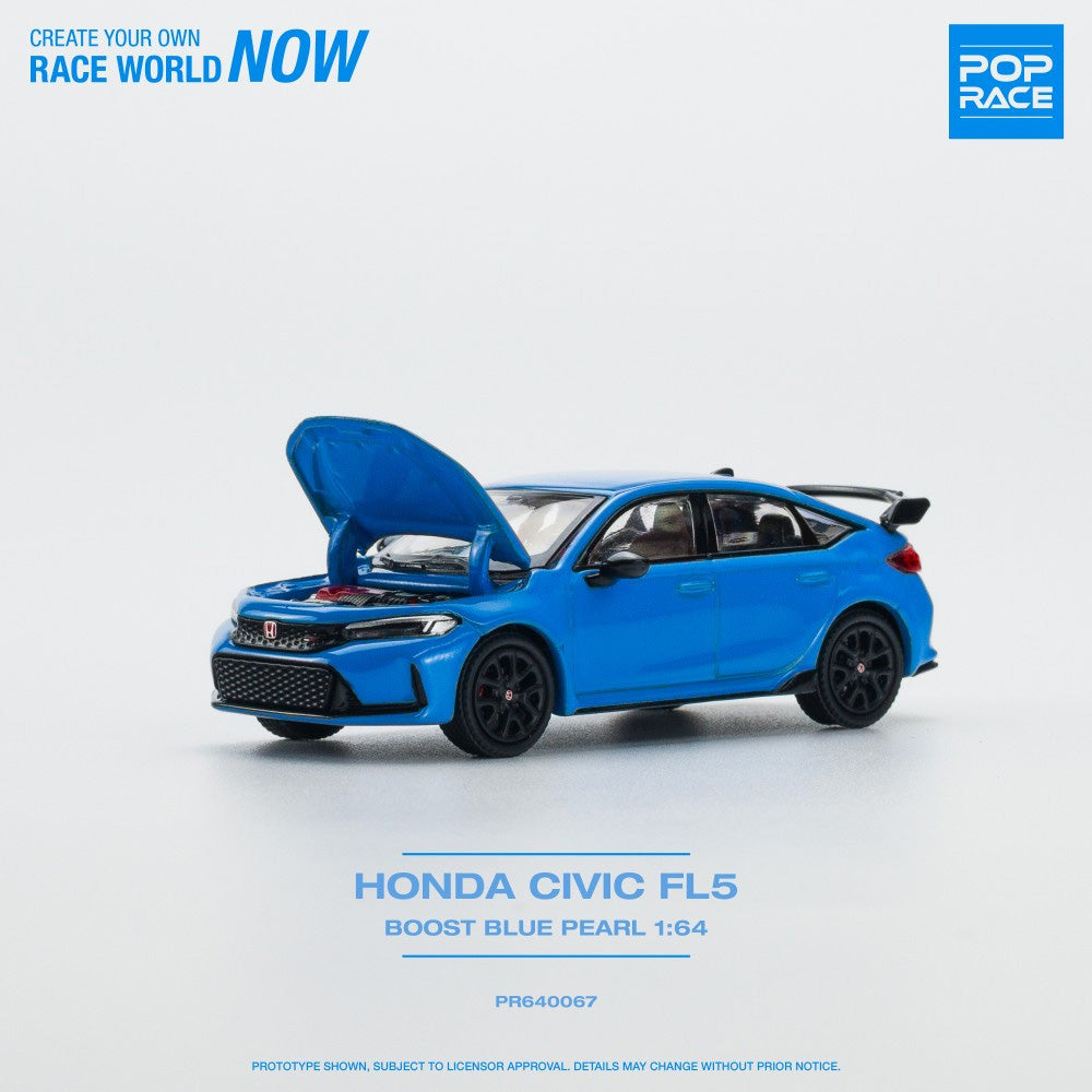 Pop Race 640067 Honda Civic Type-R FL5 Boost Blue Pearl 1:64 Diecast Car
