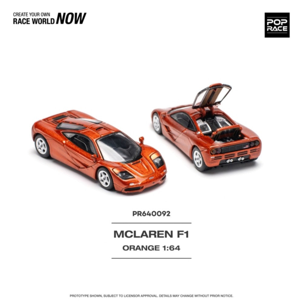 Pop Race McLaren F1 Orange 1:64 Diecast Model 640092