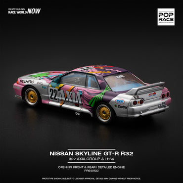 Pop Race Nissan Skyline GT-R R32 #22 AXIA GROUP A 1:64 Diecast Model 640103