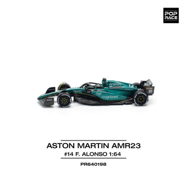 Pop Race Aston Martin AMR23 F1 No.14 F.Alonso 1:64 Car PR640198