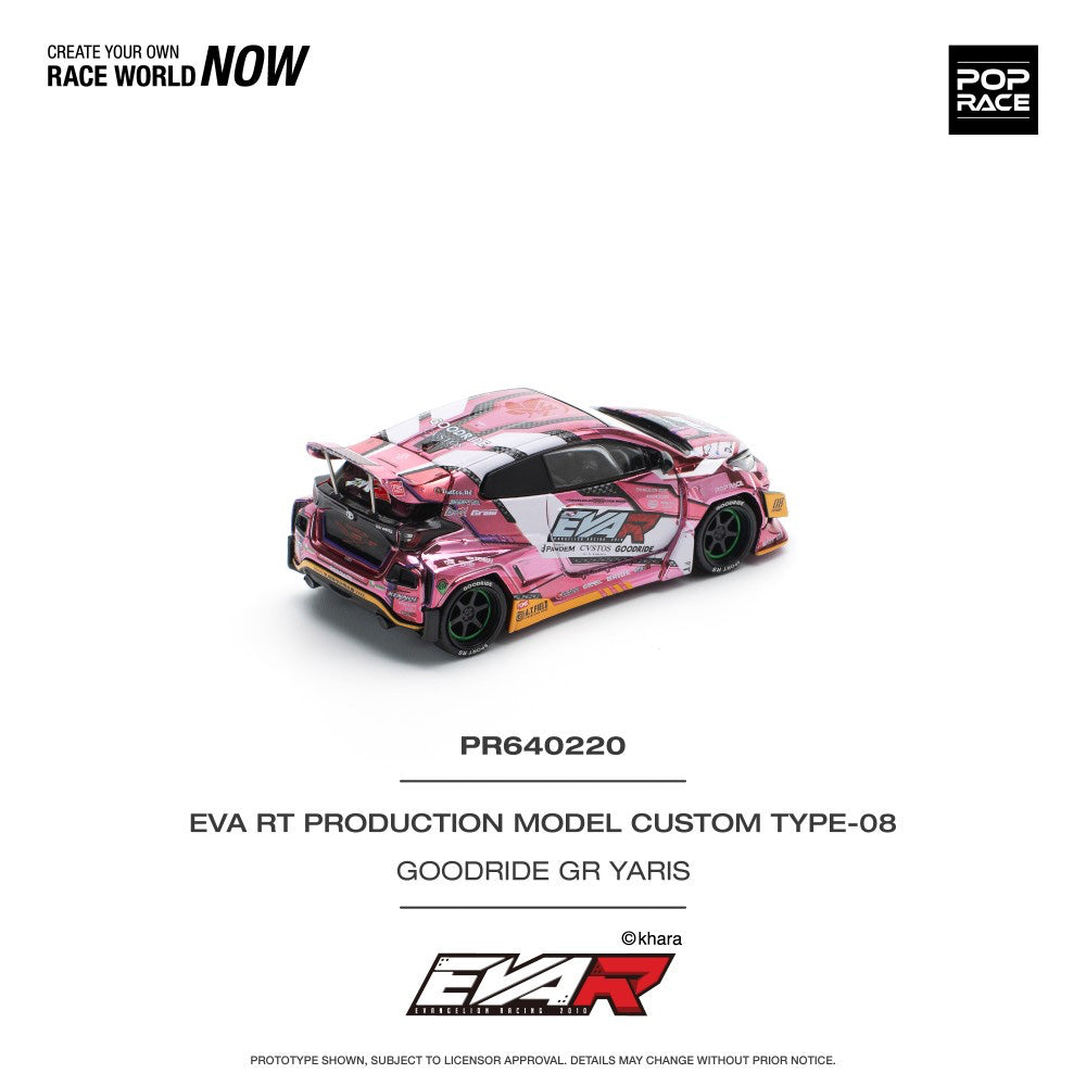 Pop Race EVA RT Production Model Custom Type-08 Goodride GR Yaris 1:64 Diecast