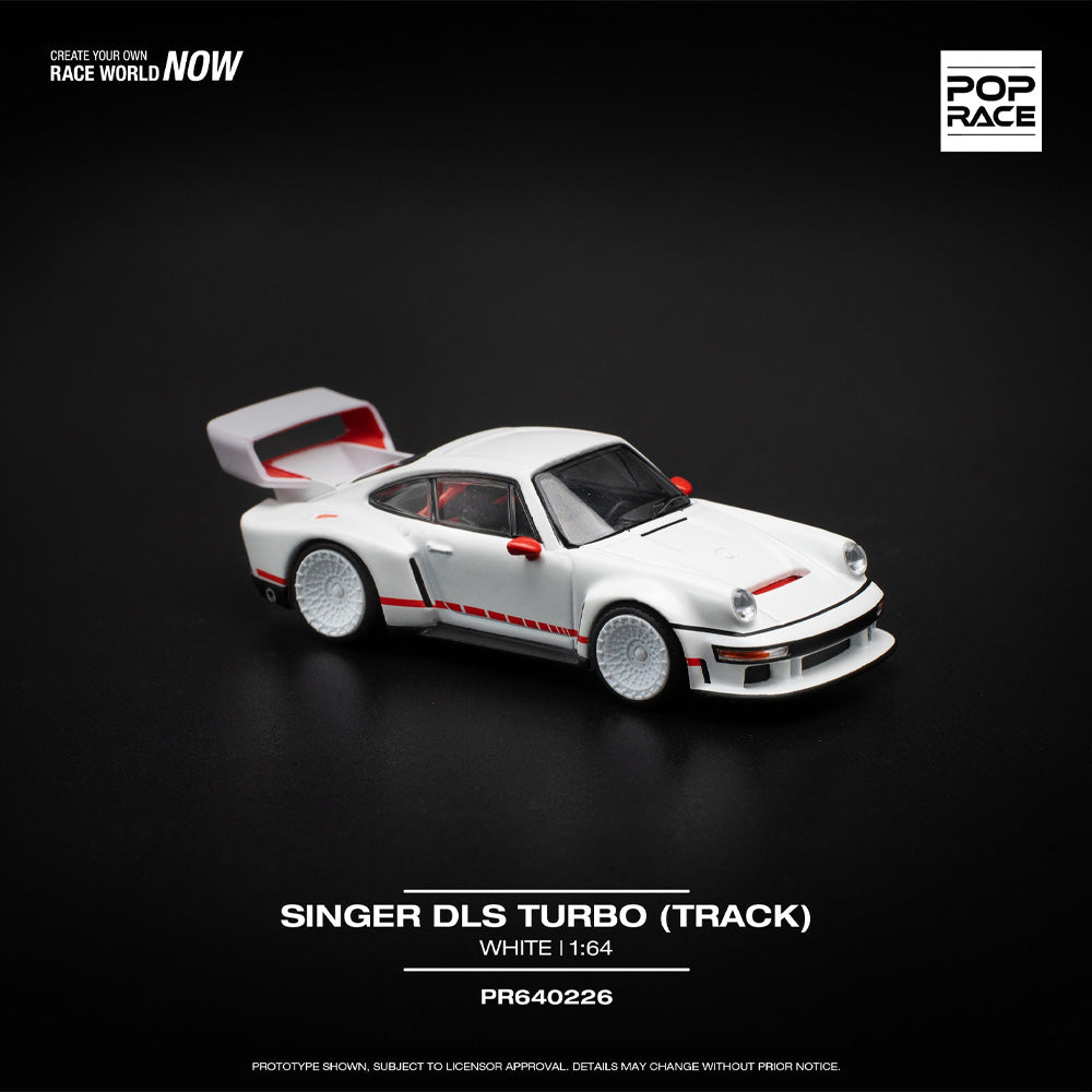 Pop Race Singer DLS Turbo (Track) White 1:64 Diecast Model 640226