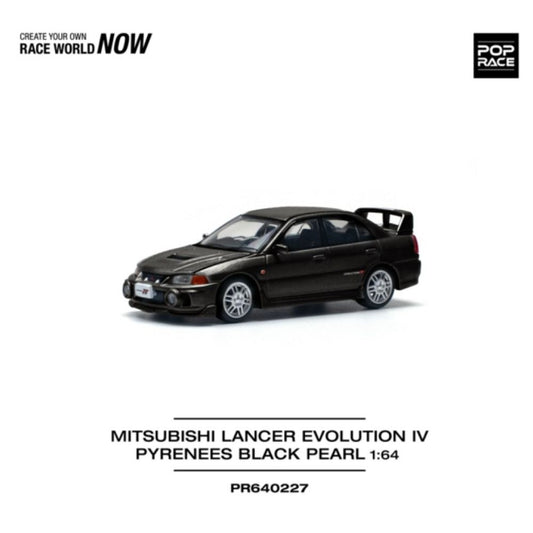 Pop Race Mitsubishi Lancer Evolution Iv Pyrenees Black Pearl 1:64 Diecast 640227