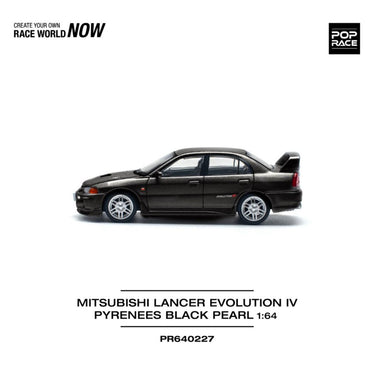 Pop Race Mitsubishi Lancer Evolution Iv Pyrenees Black Pearl 1:64 Diecast 640227
