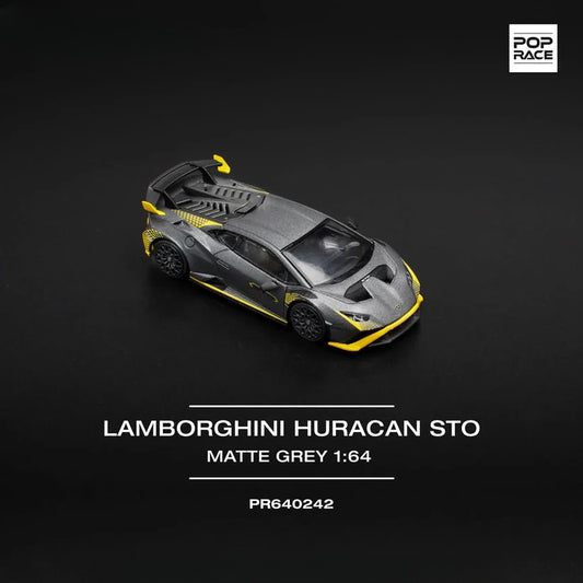 Pop Race Lamborghini Huracan STO Matte Grey 1:64 Diecast Car PR640242