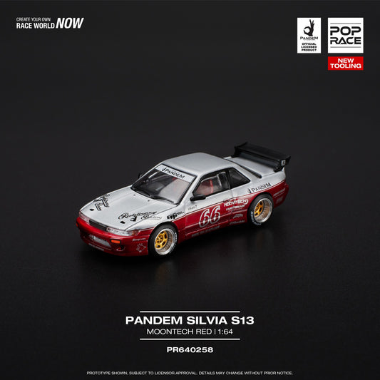 Pop Race Pandem Silvia S13 Moontech Red 1:64 Diecast Car 640258