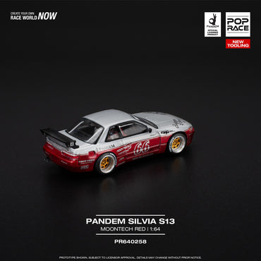 Pop Race Pandem Silvia S13 Moontech Red 1:64 Diecast Car 640258