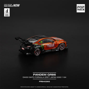 Pop Race Pandem GR86 Daigo Saito Formula Drift Japan '22 1:64 Diecast Car 640265