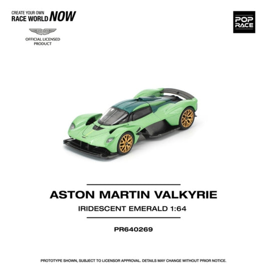Pop Race Aston Martin Valkyrie - Iridescent Emerald 1:64 Diecast Car PR640269