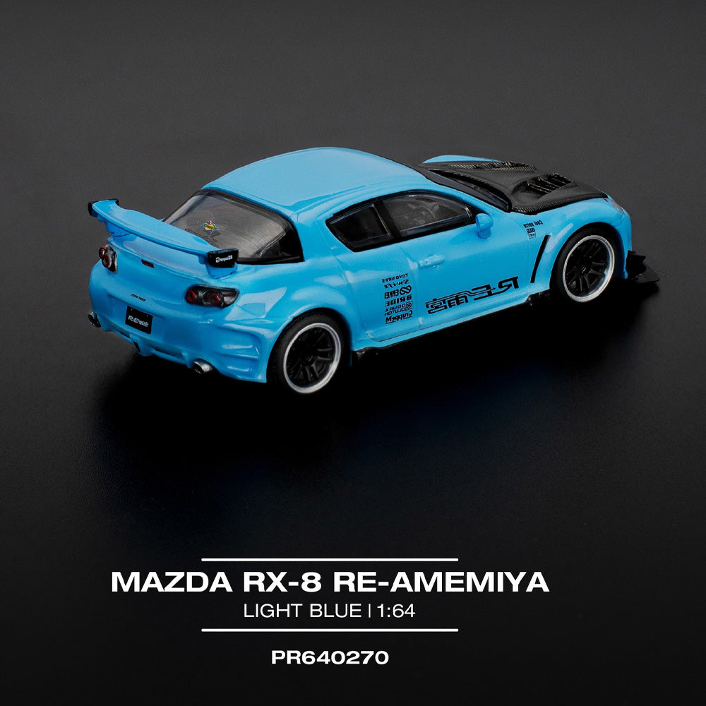 Pop Race Mazda RX-8 RE-Amemiya Light Blue 1:64 Diecast Car 270