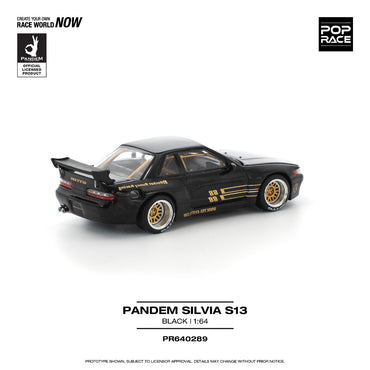 Pop Race Pandem Silvia S13 Black 1:64 Diecast Car 640289