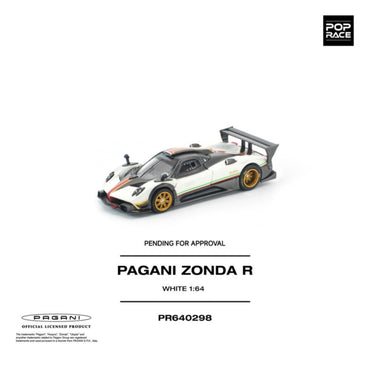 Pop Race Pagani Zonda R White 1:64 Diecast Car PR640298