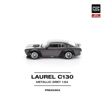 Pop Race Laurel C130 Metallic Grey New Tooling 1:64 Car PR640304