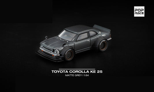 Pop Race Toyota Corolla KE 25 Matte Grey 1:64 Diecast Car PR640305
