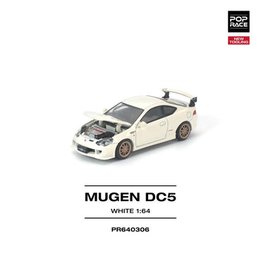 Pop Race Honda DC5 Mugen White New Tooling 1:64 Diecast Car PR640306
