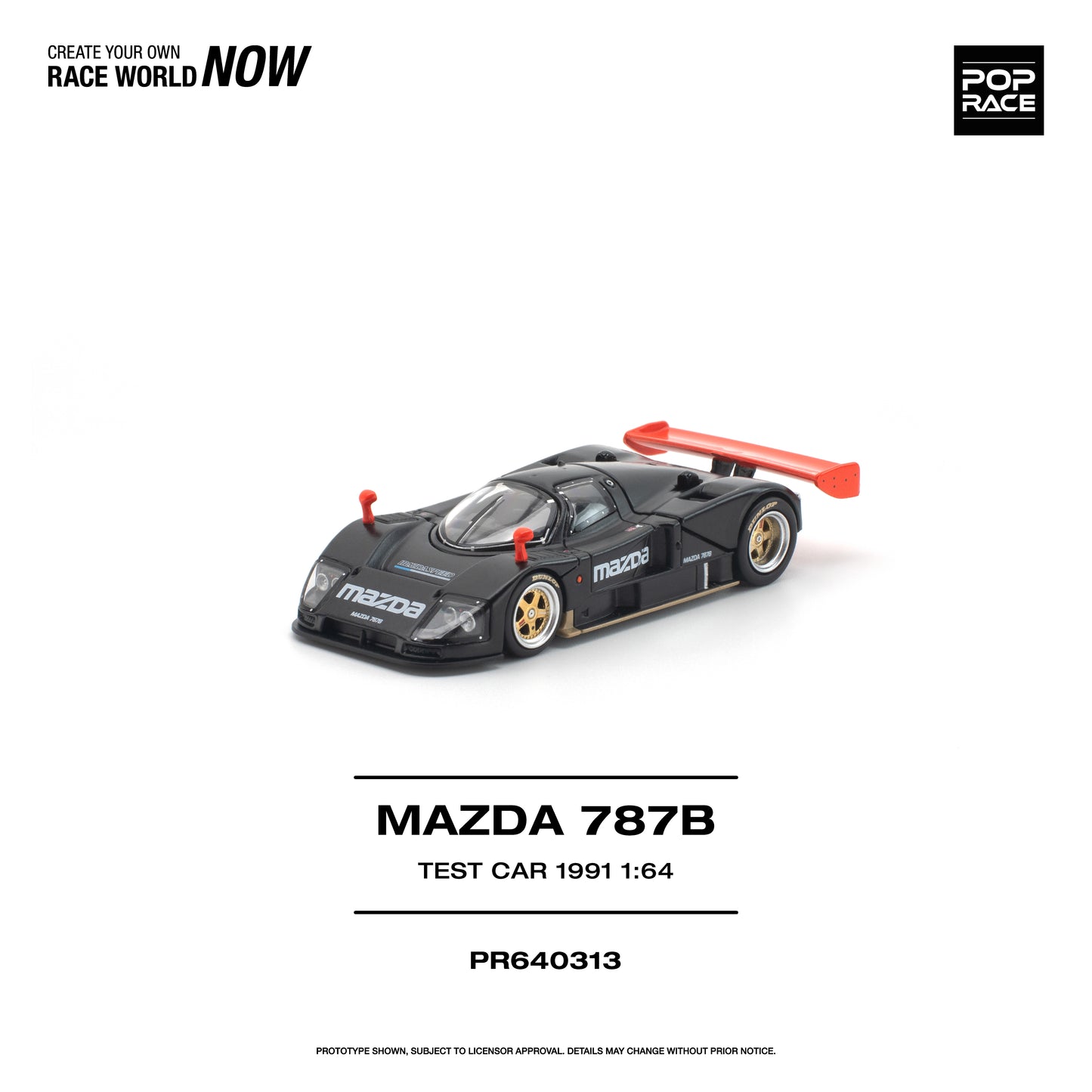 Pop Race Mazda 787B 1991 Test Car 1:64 Diecast Model 640313