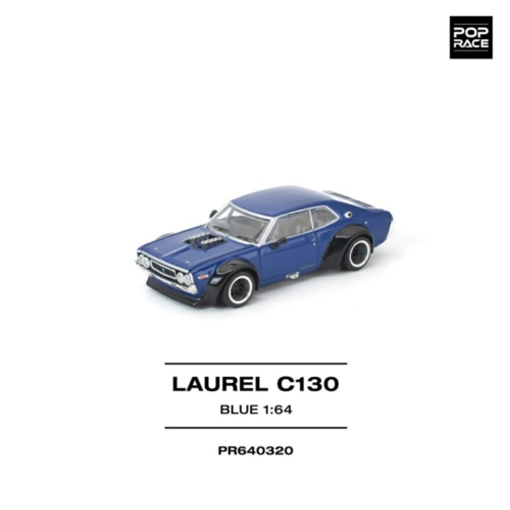 Pop Race Laurel C 130 Blue 1:64 Diecast Car PR640320