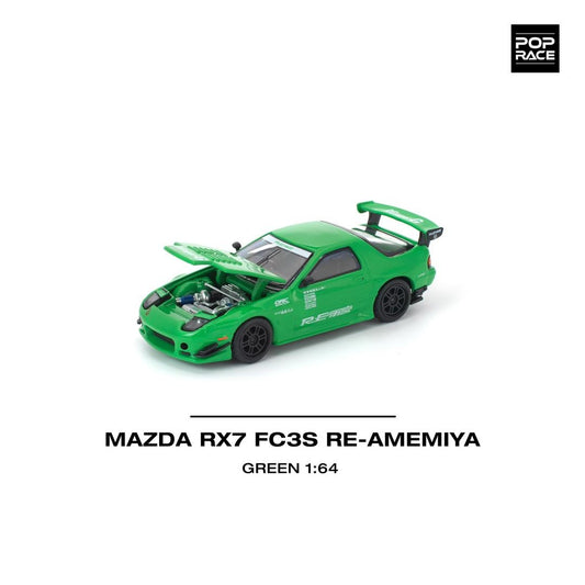 Pop Race Mazda RX7 (FC3S) Re-Amemiya Green 1:64 Diecast Car PR640339