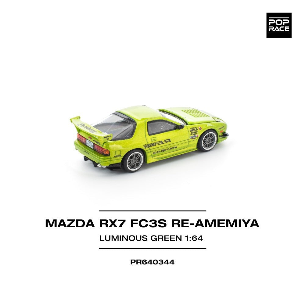 Pop Race Mazda RX7 FC3S Re-Amemiya Luminous Green 1:64 Car PR640344