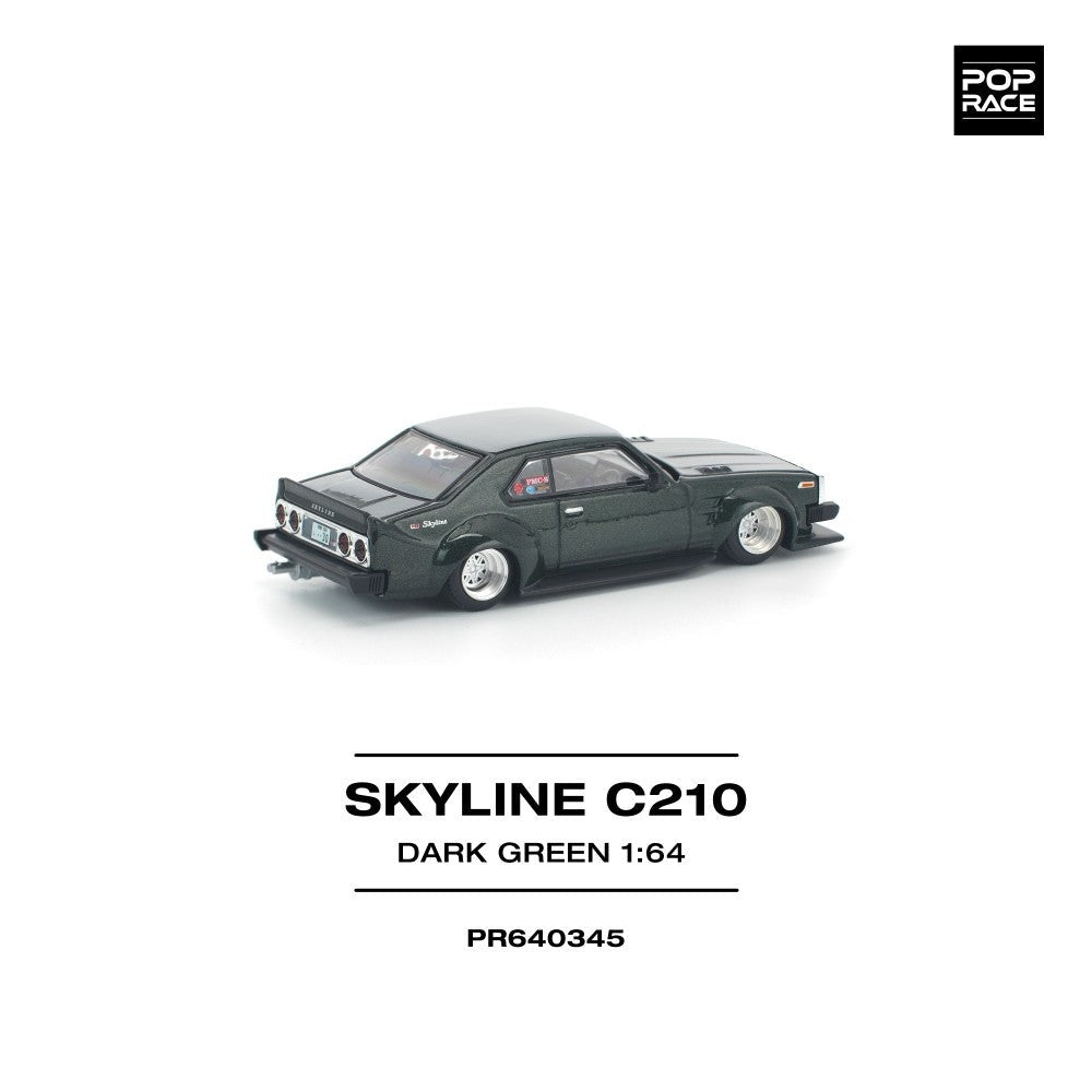 Pop Race Skyline C210 Dark Green (New Tooling) 1:64 Car PR640345