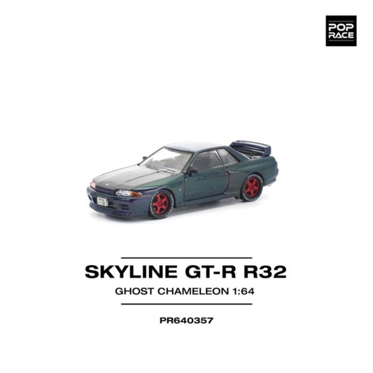 Pop Race Skyline GT-R R32 Ghost Chameleon 1:64 Diecast Car PR640357