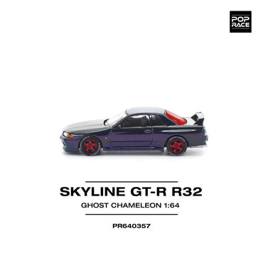 Pop Race Skyline GT-R R32 Ghost Chameleon 1:64 Diecast Car PR640357