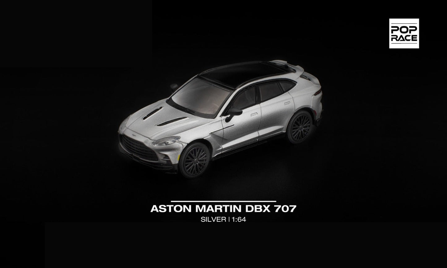 Pop Race Aston Martin DBX 707 Silver 1:64 Diecast Car PR640367