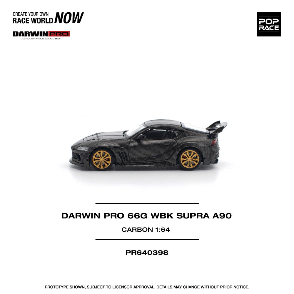 Pop Race Darwin Pro 66g WBK Supra A90 Carbon Edition 1:64 Diecast Car PR640398