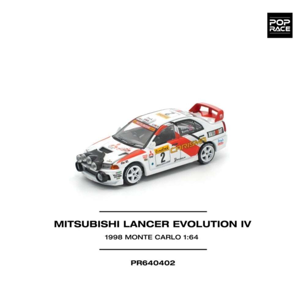 Pop Race Mitsubishi Lancer Evolution IV - 1998 Monte Carlo 1:64 Car PR640402