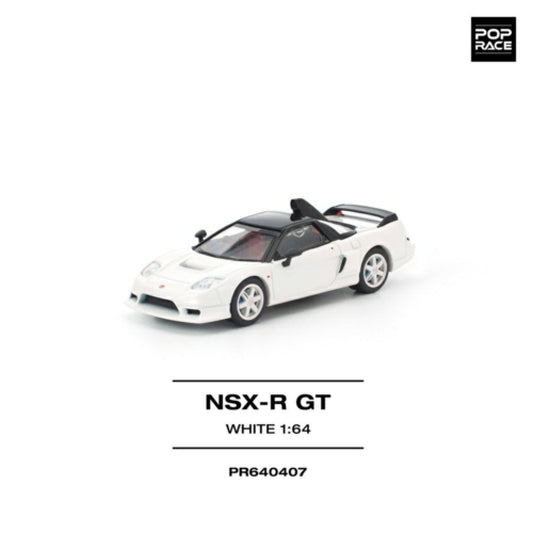 Pop Race Honda NSX-R GT White 1:64 Diecast Car PR640407